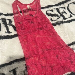 Pink Lace Tank Top